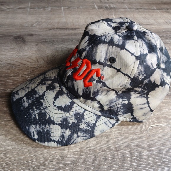 AC/DC Adjustable Baseball Cap Hat‎ H3 Headwear Black Tie-Dye HA - Picture 2 of 8